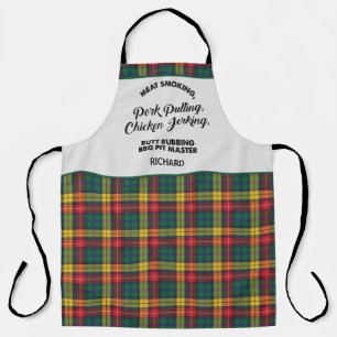 Delantal Agrega tu nombre Clan Buchanan Tartán Estampado de