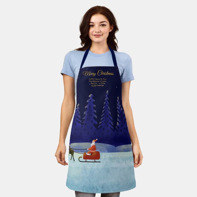 Delantal Agregar familia / nombre de organización Azul + Sa (Gastado)