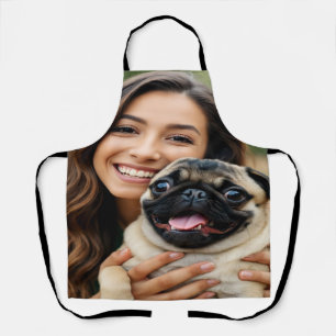Delantal Agregar foto de pug personalizar personalizada