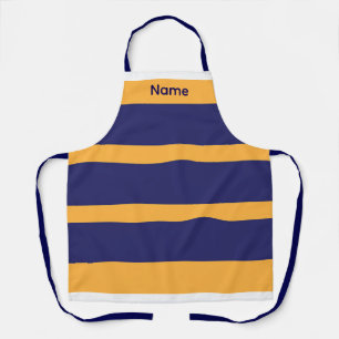 Delantal Agregar nombre Dk Blue + Crema Rayas Kitchen Craft