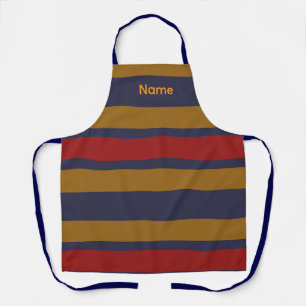 Delantal Agregar nombre Rojo Azul Taupe Rayas Cocina Artesa