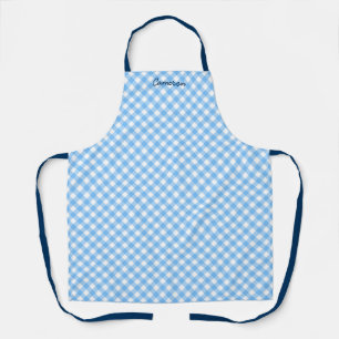 Delantal Agregar su nombre Baby Blue Gingham