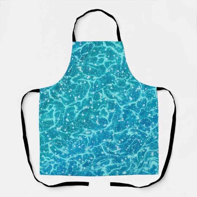 Delantal Agua del Mar Azul con espárragos (Anverso)