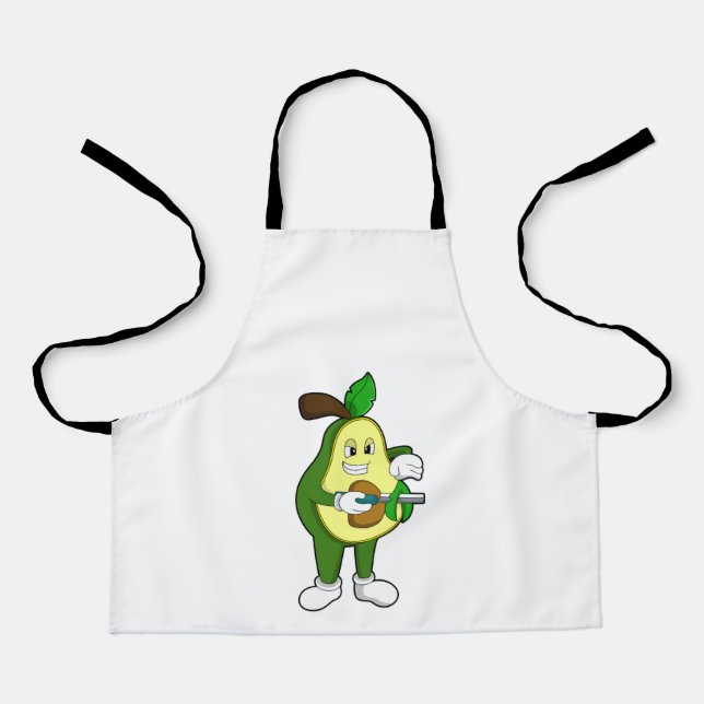 Delantal Aguacate como peluquero con Razor (Anverso)