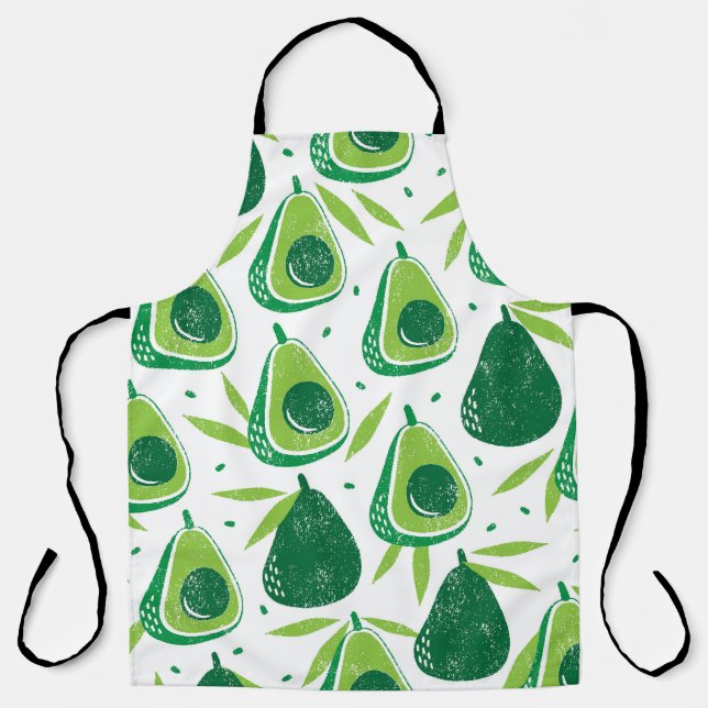 Delantal Aguacate, estampado texturado, patrón sin fisuras. (Anverso)