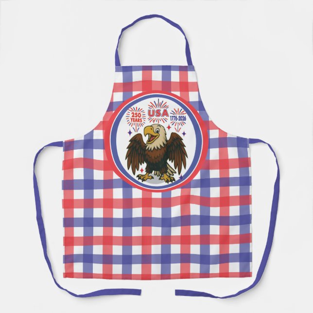 Delantal Águila calva con fuegos artificiales - Estados Uni (Anverso)