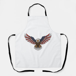 Delantal Águila Patriótica Grabado Vintage Diseño Vectorial