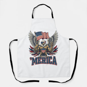 Delantal Águila Patriótica Merica Diseño de Camiseta Vector