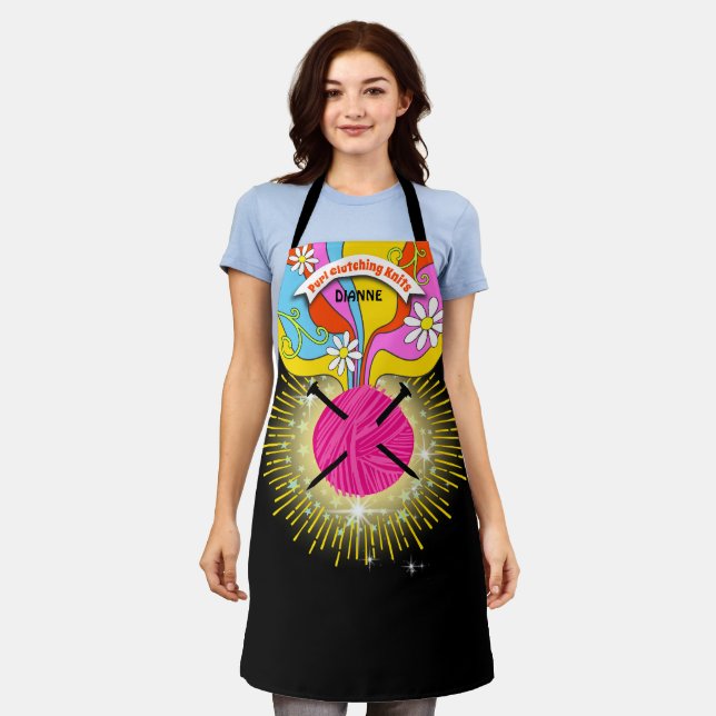 Delantal Agujas de tejer de yarn gruovy artesanías de arco  (Gastado)