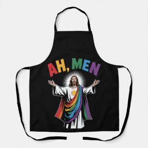 Delantal Ah Hombres Divertido Jesús LGBTQ Orgullo Gay Arcoí