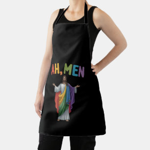 Delantal Ah Hombres Divertido Orgullo Gay LGBT Jesús Bander