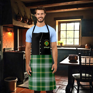 Delantal Ahearne Irish Shield y Tartan Personalized Kilt
