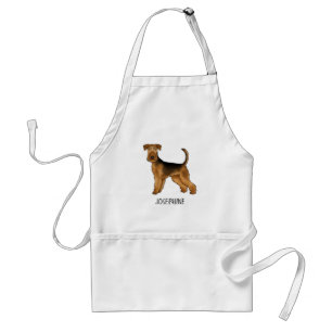 Delantal Airedale Terrier Cute Cartog Perro con nombre pers