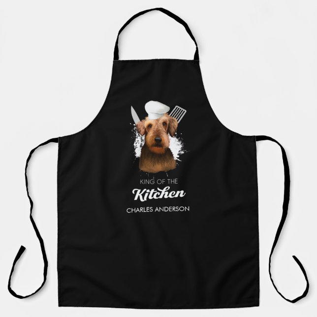 Delantal Airedale Terrier King of the Kitchen cocinando per (Anverso)