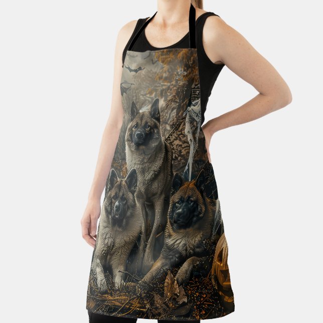 Delantal Akita Halloween Night Doggy Delight (in situ)