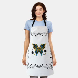 Delantal Alas Encantadas – Mariposa Negra y Azul