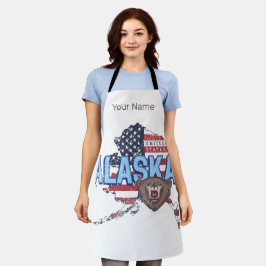 Delantal Alaska State Estados Unidos Map Vintage USA