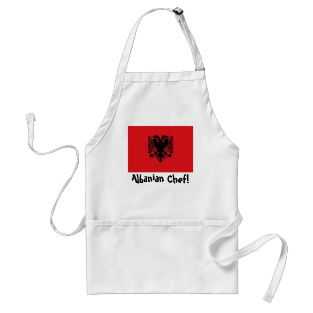 Delantal albanés del cocinero de la bandera de (Frente)