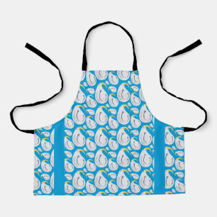 Delantal Albatros Azules, Blancos, Gris, Niños Amarillos