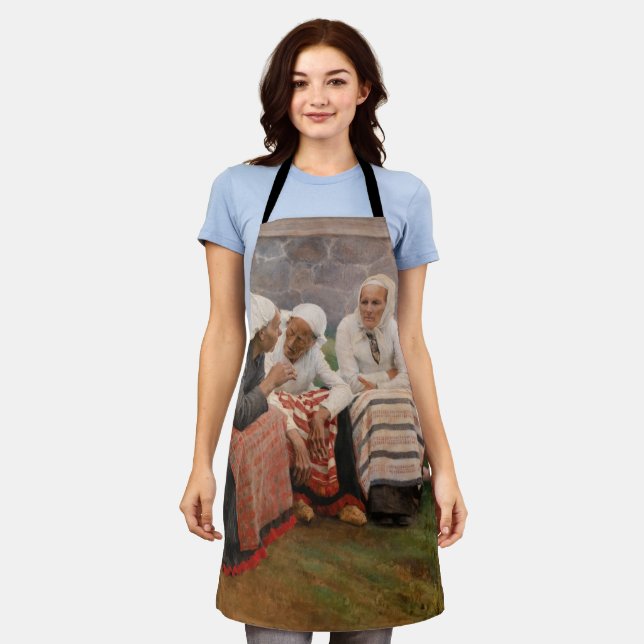 Delantal Albert Edelfelt - Mujeres fuera de la iglesia (Gastado)