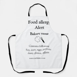 Delantal Alerta de alergia al alimento añadir nombre de los