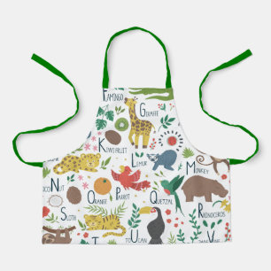 Delantal Alfabeto tropical para niños