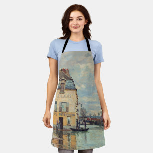 Delantal Alfred Sisley - Inundación en Port-Marly 1872