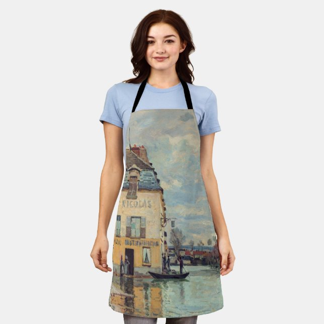 Delantal Alfred Sisley - Inundación en Port-Marly 1872 (Gastado)