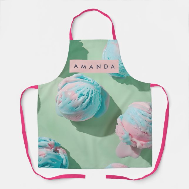 Delantal Algodón de azúcar pastel personalizado sueño estét (Anverso)