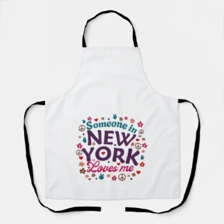 Delantal Alguien en Nueva York Me Ama Diseño Retro Divertid