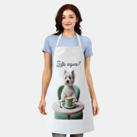¿Alguien último? Westie Coffeeshop Apron,