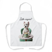 ¿Alguien último? Westie Coffeeshop Apron,