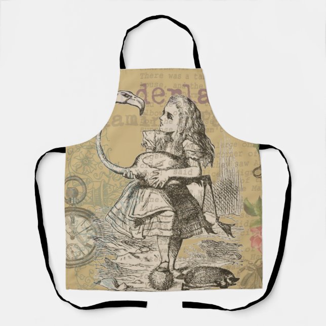 Delantal Alice in Wonderland Flamingo Classic (Anverso)