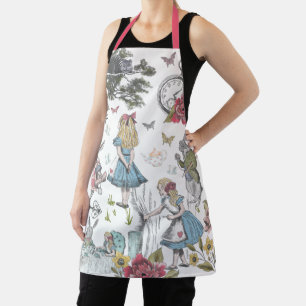 Delantal Alice In Wonderland Vintage Fairy Tale Collage Jig