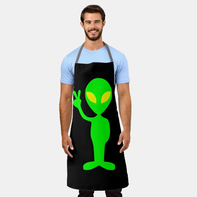 DELANTAL ALIEN LITTLE VERDE HOMBRE DAD KITCHE APRON (Gastado)