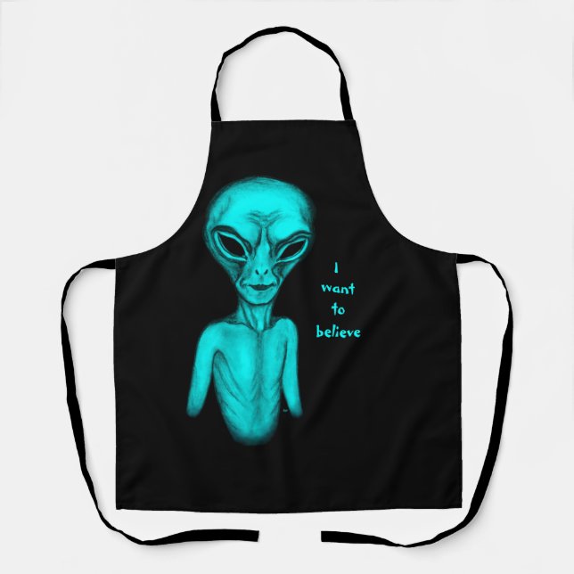 Delantal Alien, quiero creer (Anverso)