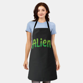 Delantal Alienígena Lindo Juguetón Tipografía Espacial Alie