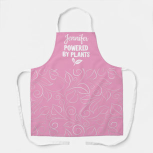 Delantal Alimentado por planta Vegan floral de color rosa c