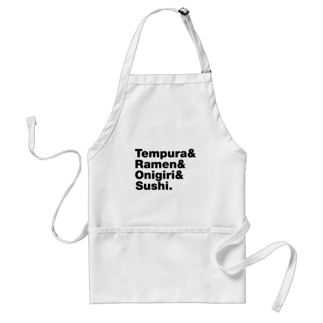 Delantal Alimentos japoneses Tempura y Ramen y Onigiri y Su (Frente)