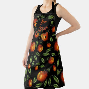 Delantal All-Over Print Apron Bon Appétit con Manzanas