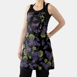 Delantal All-Over Print Apron Bon Appétit con Uvas