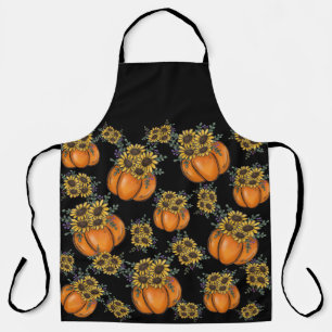 Delantal All-Over Print Apron Citrouille Avec tournesol