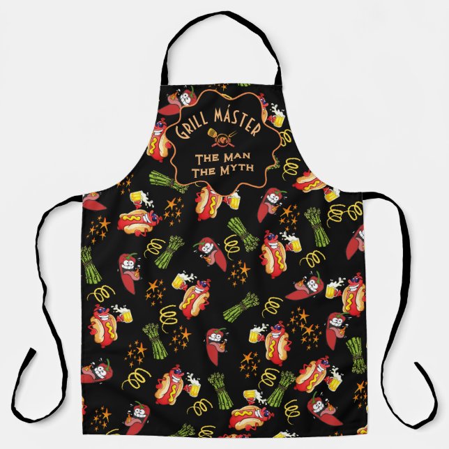 Delantal All-Over Print Apron Maestro de la parrilla  (Anverso)