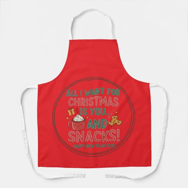 Delantal All-Over Print Apron, Medium Christmas (Anverso)