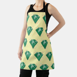 Delantal All-Over Print Apron patron esmeraldas verdes