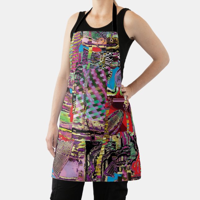Delantal All‑Over Print Apron – Urban Fractals (in situ)