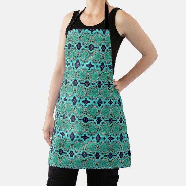 Delantal Allover Print Apron Azurite Malachite Geode (in situ)