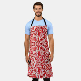 Delantal Allover Print Apron Candy Canes