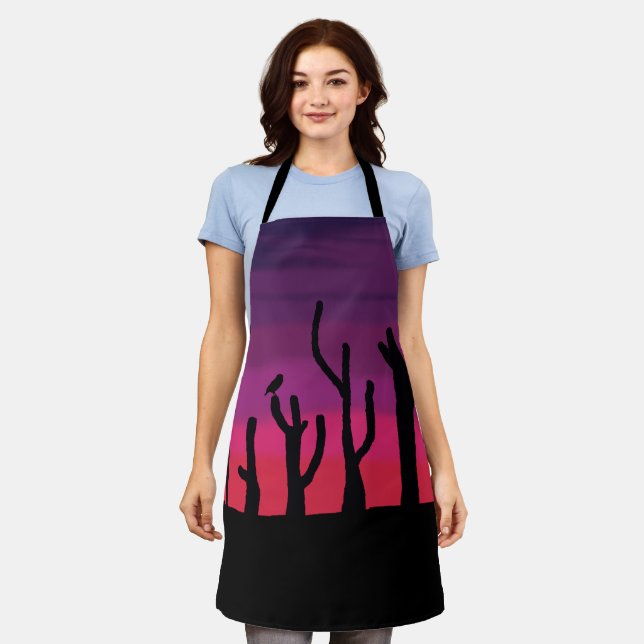 Delantal Allover Print Apron Desert Sunset con Owl (Gastado)