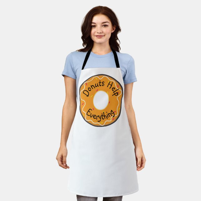 Delantal Allover Print Apron Donuts ayuda a todo (Gastado)